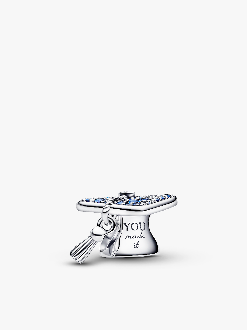 Sparkling Blue 2026 Graduation Cap Charm