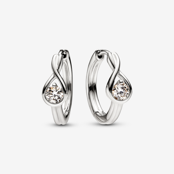 Pandora Infinite Lab-grown Diamond Hoop Earrings 0.50 carat tw 14k White Gold