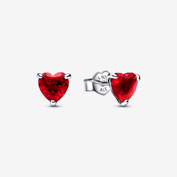 Red Heart Stud Earrings