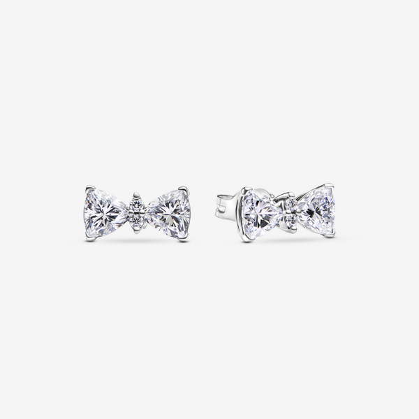 Sparkling Bow Stud Earrings