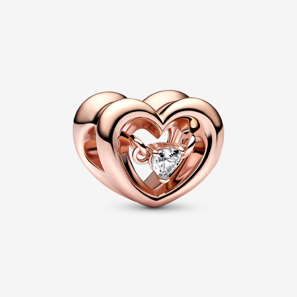 Charm Cuore Splendente con Pietra
