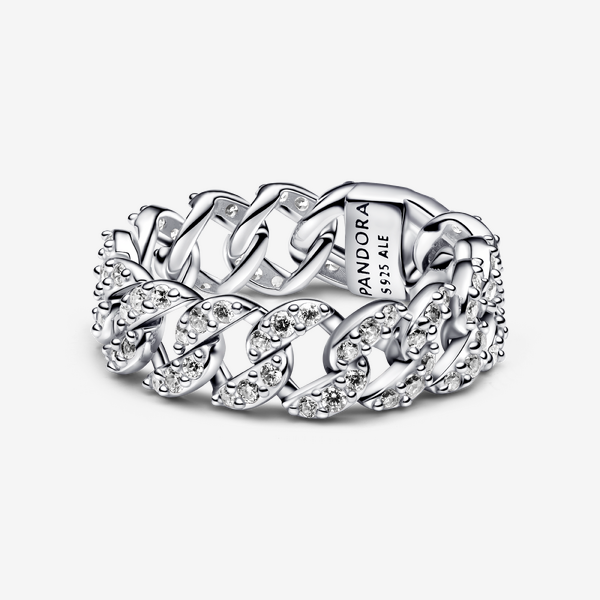 Bague Maille Cubaine Pavée - Pandora - Modalova