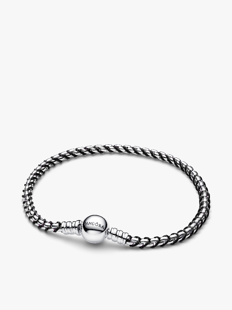 Zwart Koord Doos Schakel Armband