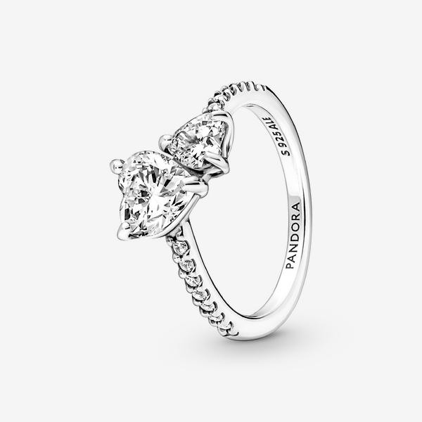 Double Heart Sparkling Ring