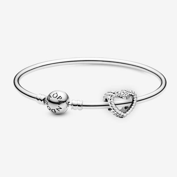 Bracelet composé Jonc Cœur Perlé - Pandora - Modalova