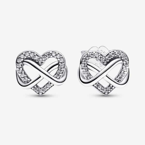 Pandora Sparkling Infinity Heart Stud Earrings - Image 2