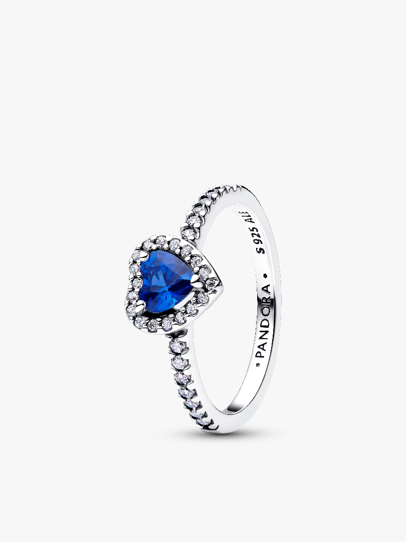 Verhoogd Prinsessenblauw Hart Ring