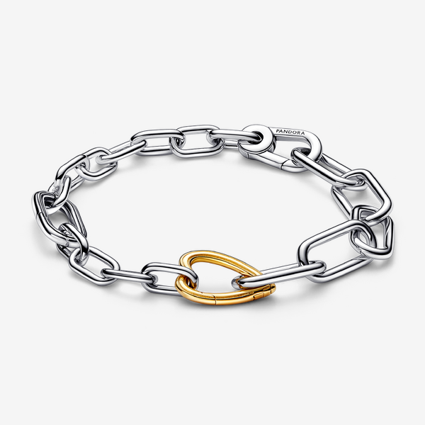 Pandora ME Two-tone Heart Openable Link Chain Bracelet