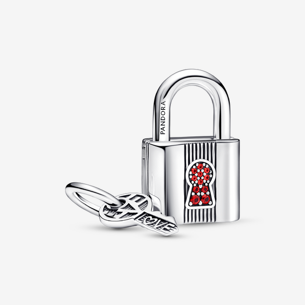 Charm Pendant Cadenas et Clé Gravable - Pandora - Modalova