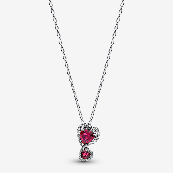 Collier à Pendentif Cœurs Halo - Pandora - Modalova