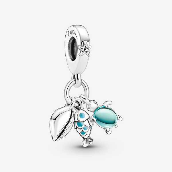 Charm Pendant Triple Poisson, Tortue de Mer & Conque - Pandora - Modalova