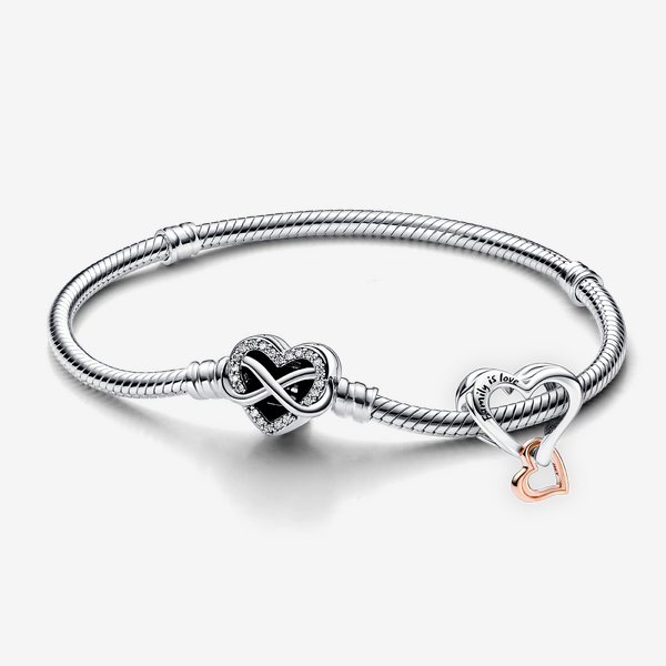 Bracelet Composé Cœur Infini Ajouré Bicolore - Pandora - Modalova