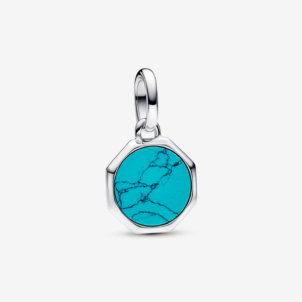 Turquoise-colored Engravable Mini Medallion Charm