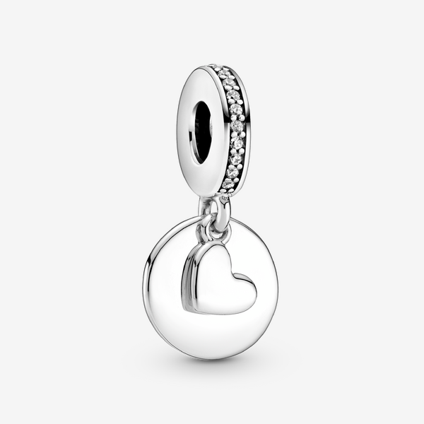Charm Cerchio e Cuore Pendente da incidere
