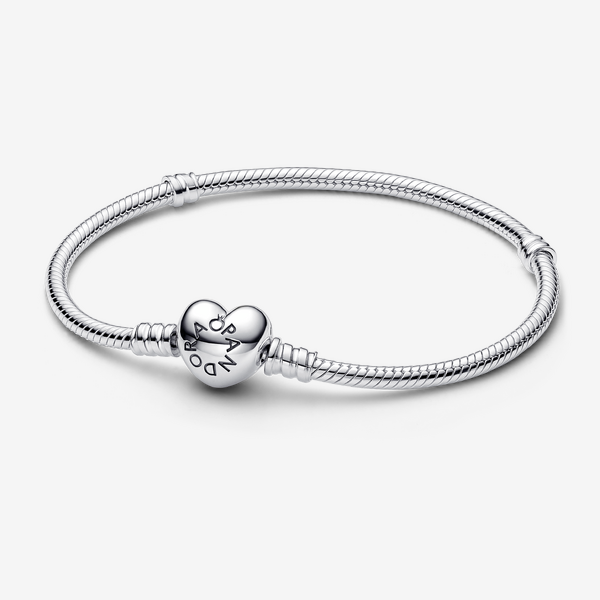 Pandora Moments Heart Clasp Snake Chain Bracelet